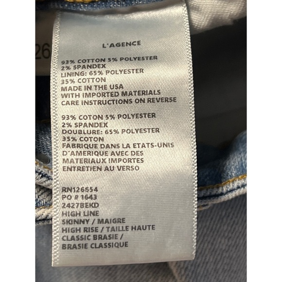 NWT L'AGENCE High Line Jean Classic Brasie 26 - Picture 4 of 7